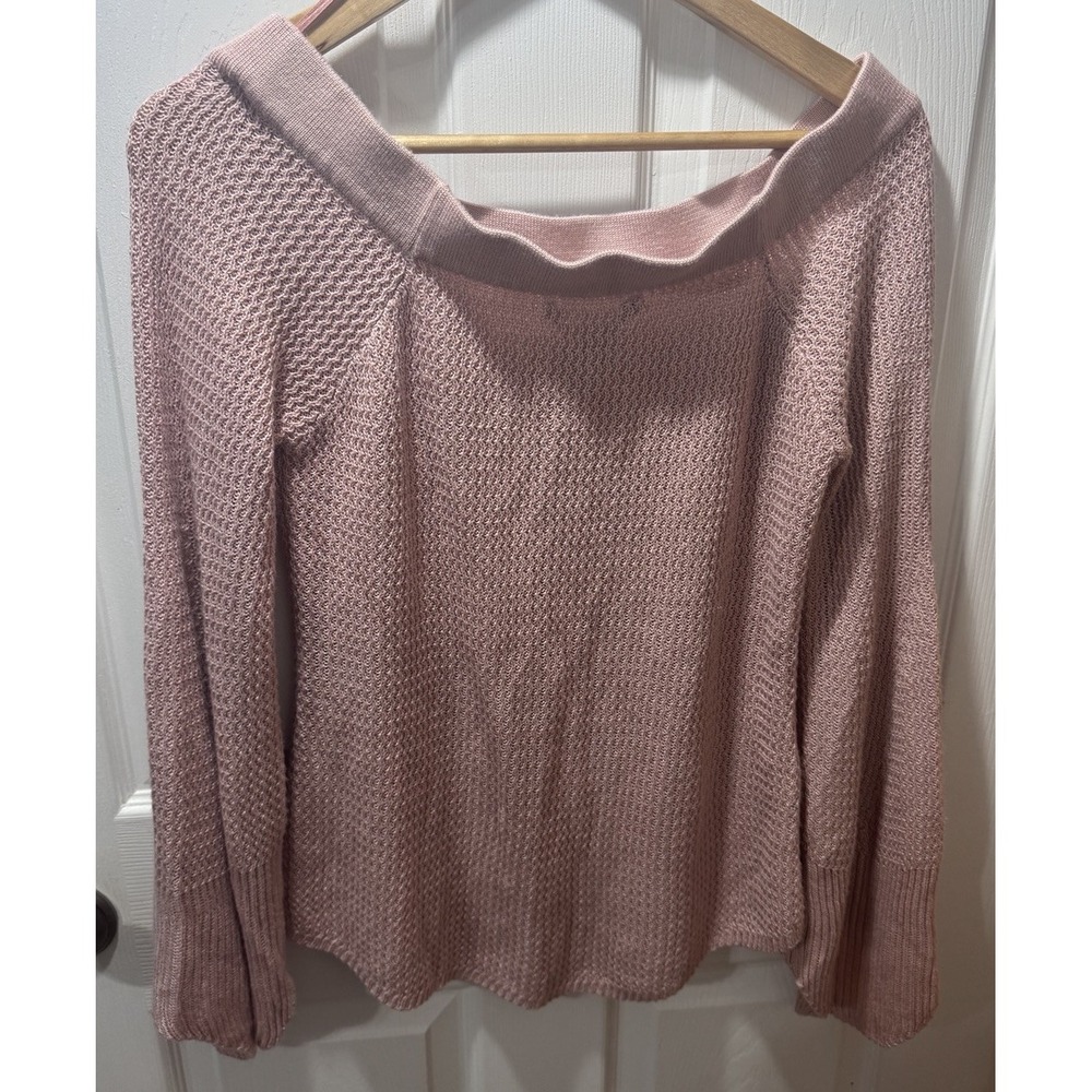 AMERICAN RAG CIE women's Sz large knit sweater Bell Sleeve Boho Fairy Pink